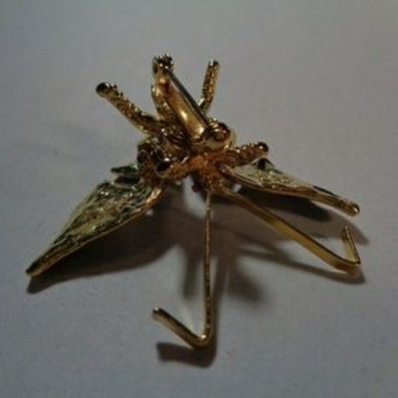 Vintage Goldtone butterfly brooch pin pendant - Picture 3 of 7